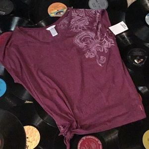 Jockey sport dark purple shirt, with tie knot